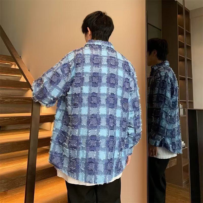 Lässiges, vielseitiges Harajuku-Stil Langarmhemd mit eckigem Kragen