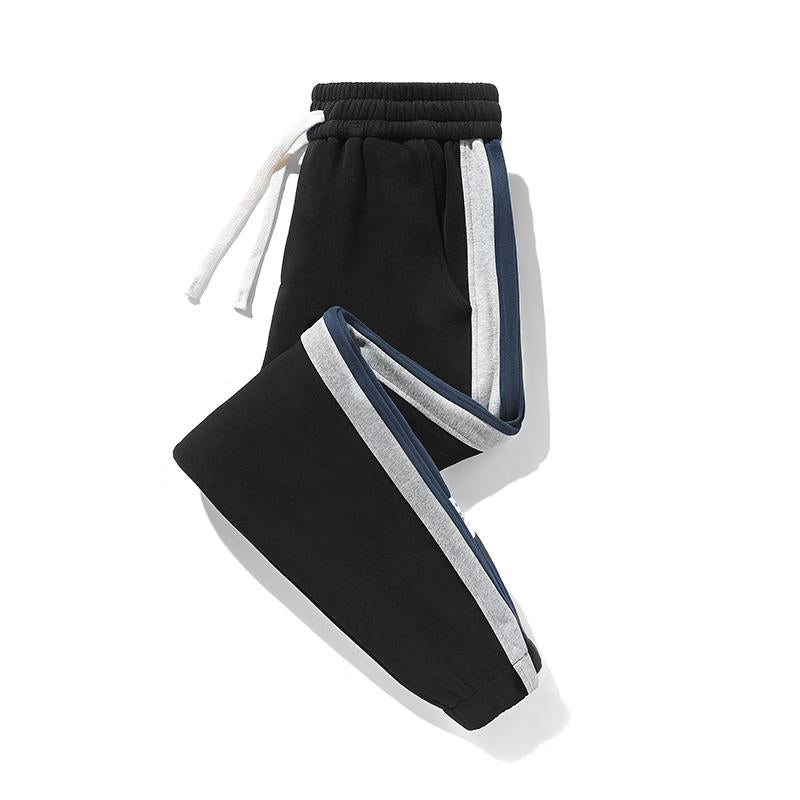 Pantalon en coton pur à taille élastique, coupe ample fuselée, épais, polyvalent et élastique