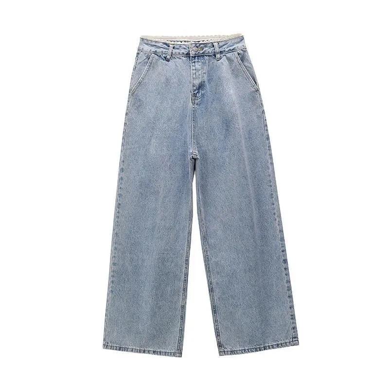 Retro-Jeans mit hoher Taille, geradem Schnitt und lockerer Passform zum Abnehmen