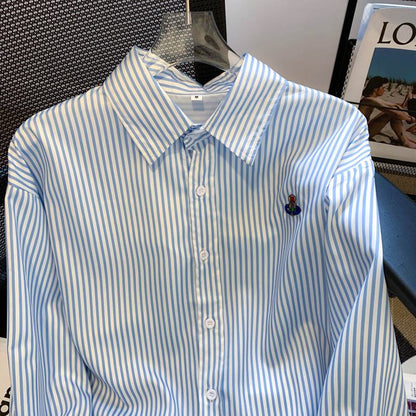 V-Neck Embroidery Stripe Quality Shirt