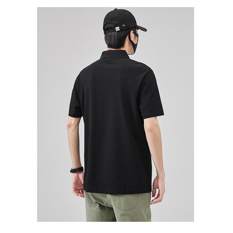 Embroidery Beaded Embroidery Lapel Quality Premium Silky Luster Short Sleeve Polo Shirt