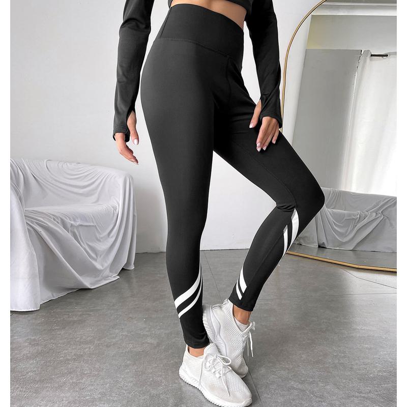 High-Waisted Yoga Tight-Fitting Sports Fitness Offset Printing Patchwork Sports Leggings
