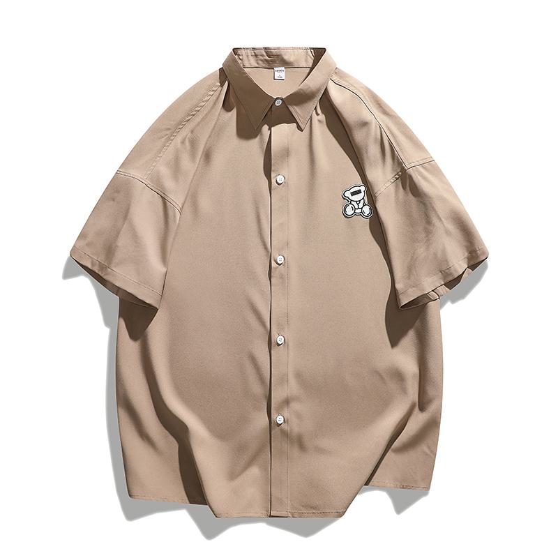 Elasticity Versatile Simplicity Trendy Silky Short Sleeve Shirt
