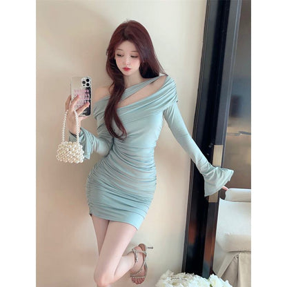 Off-Shoulder French Style Tight-Fitting Dress