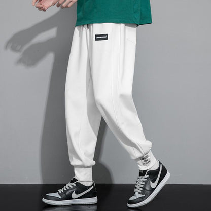 Pantalón deportivo holgado de punto de moda y color sólido