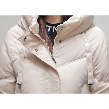Drawstring Zip-Up Cropped Puffer Jacket