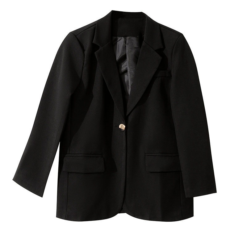 Blazer negro casual con bolsillo y color sólido