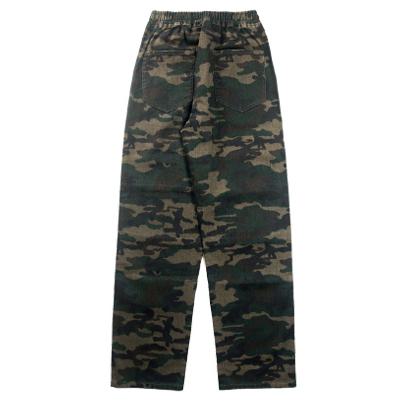 Pantalon droit décontracté à cordon de serrage en camouflage