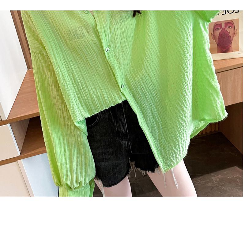 Casual Thin Solid Color Sun Protection Breathable Versatile Shirt