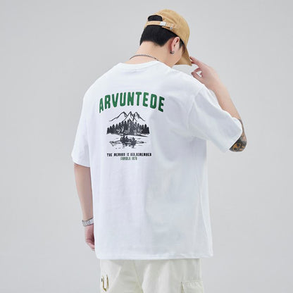 Camiseta de manga corta de algodón puro con cuello redondo y estilo sencillo y versátil