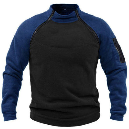 Fleece Breathable Color Block Granular Fluff Field Sweatshirt