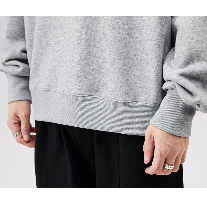 Pure Cotton Round Neck Loose Fit Pullover Versatile Sweatshirt