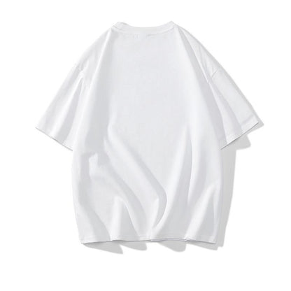 Camiseta de manga corta holgada y cómoda de algodón puro con estampado de letras.