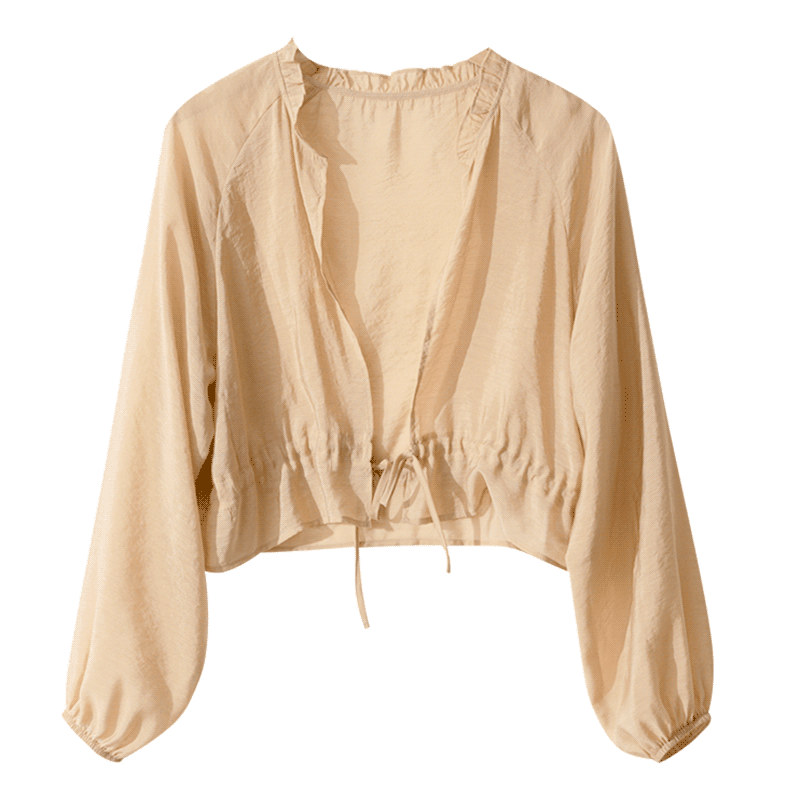 UV-Protective Thin Chic Ruffle Collar Sheer Jacket