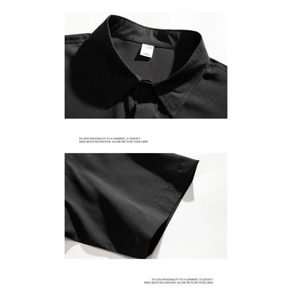 Camisa de manga corta elástica de seda de hielo, moderna, de secado rápido y versátil.