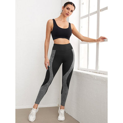 High-Waisted Yoga Tight-Fitting Slim-Fit Sports Fitness Running Patchwork Sports Leggings