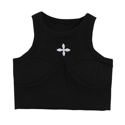 Ribbed Sports Chest Pad Tank Top