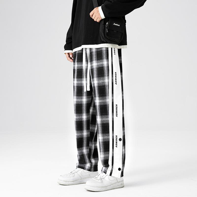 Drawstring Sports Loose Fit Knitted Tapered Casual Straight Pants