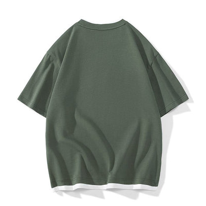 Tee-shirt Confortable, Tendance et Polyvalent en Coton Pur à Col Rond et Manches Courtes