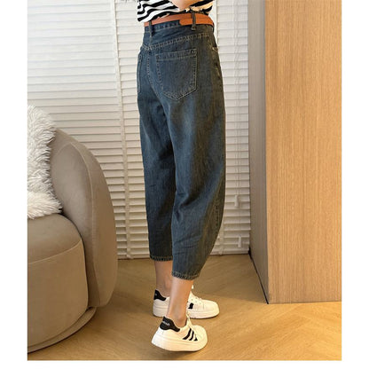 Thin Straight Leg Lyocell Banana-Shaped Jeans