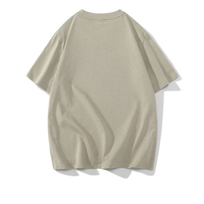 Cómoda, moderna y versátil camiseta de manga corta de algodón puro con cuello redondo
