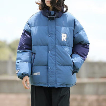 Harajuku Stand-Up Collar Thickened Zipper Puffer Jacket