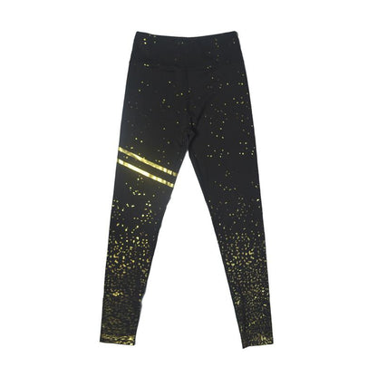 Two Stripes Three Colors Sequined Yoga Golden Sports Tight-Fitting Sports Leggings