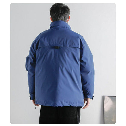 Workwear Style Versatile Multi-Pocket Raincoat Hooded Jacket