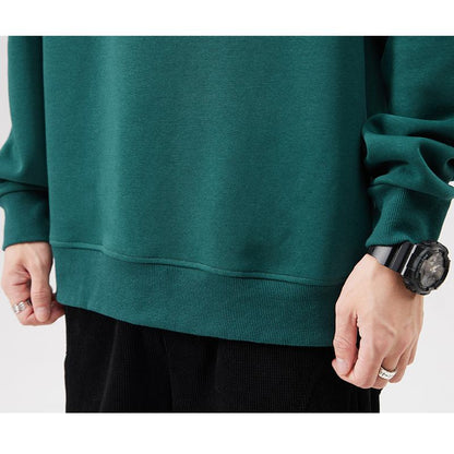 Sweatshirt imprimé en coton pur avec col rond et lettres tendance
