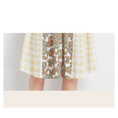 فستان بطبعة زهور بأسلوب فرنسي وحزام خصر ريترو