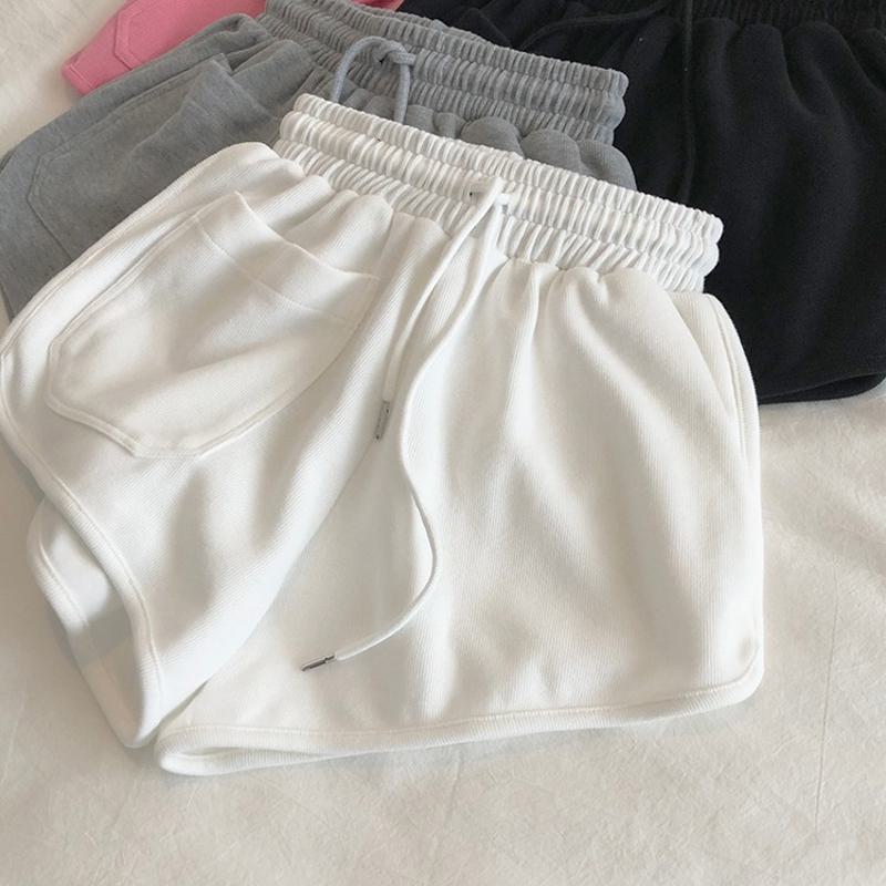 Pantalones cortos casuales y versátiles de cintura alta para deporte y adelgazamiento