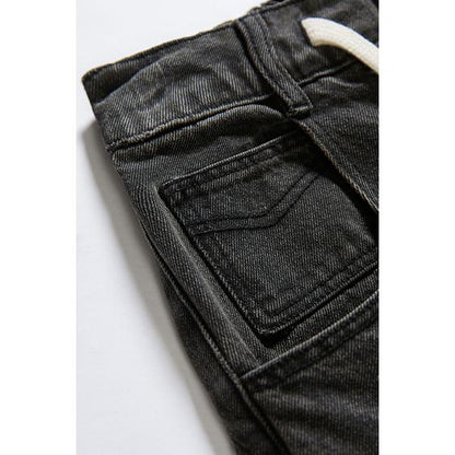 Straight Elastic Waist Straight Leg Casual Loose Fit Classic Jeans