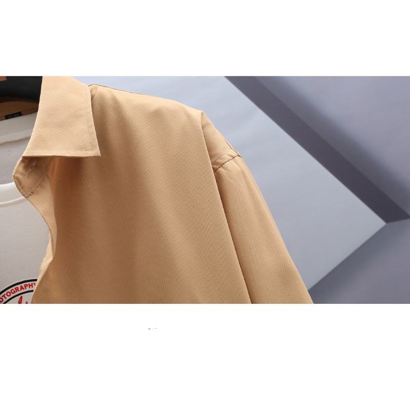 Lining British Style Loose Fit Casual Business Solid Color Long Sleeve Shirt