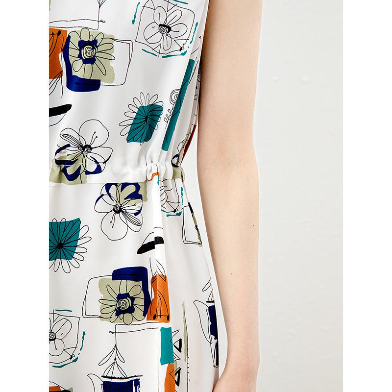 French Style Chic Retro Print Sleeveless Dress