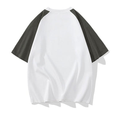 Camiseta de manga corta de algodón puro con estampado de letras, cómoda, hombros caídos y ajuste holgado.