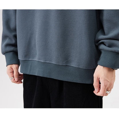 Sweatshirt en coton pur ample à col rond polyvalent et tendance.