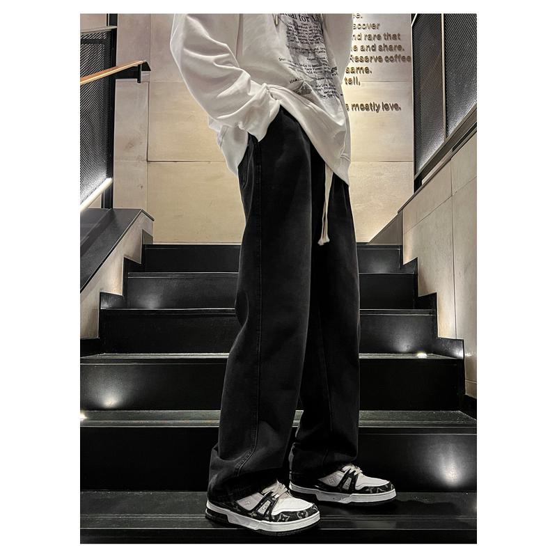 Pantalones anchos y sueltos de estilo casual y recto de alta moda callejera