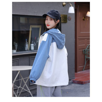 Chaqueta con capucha estampada estilo Harajuku, suelta y bonita
