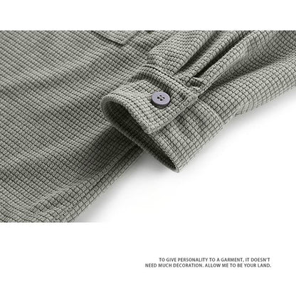 Trendiges, locker sitzendes Freizeit-Arbeitskleidungs-Drapierte Retro-Langarmhemd