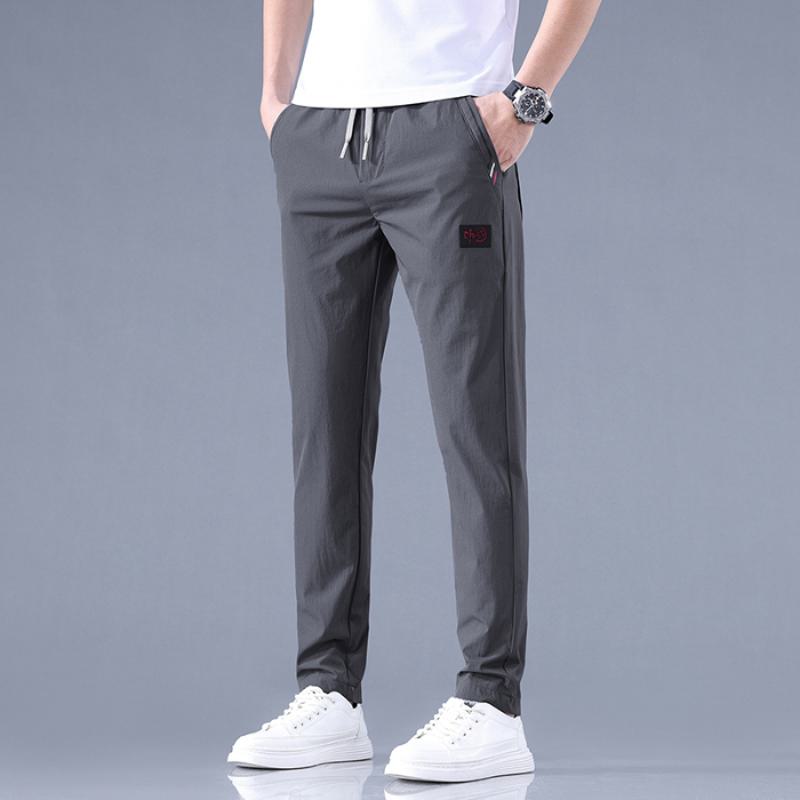 Slim-Fit Breathable Elastic Waist Lightweight Straight Versatile Pants