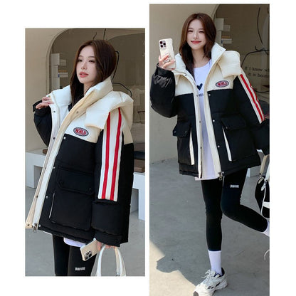 Thickened Color Clash Puffer Jacket