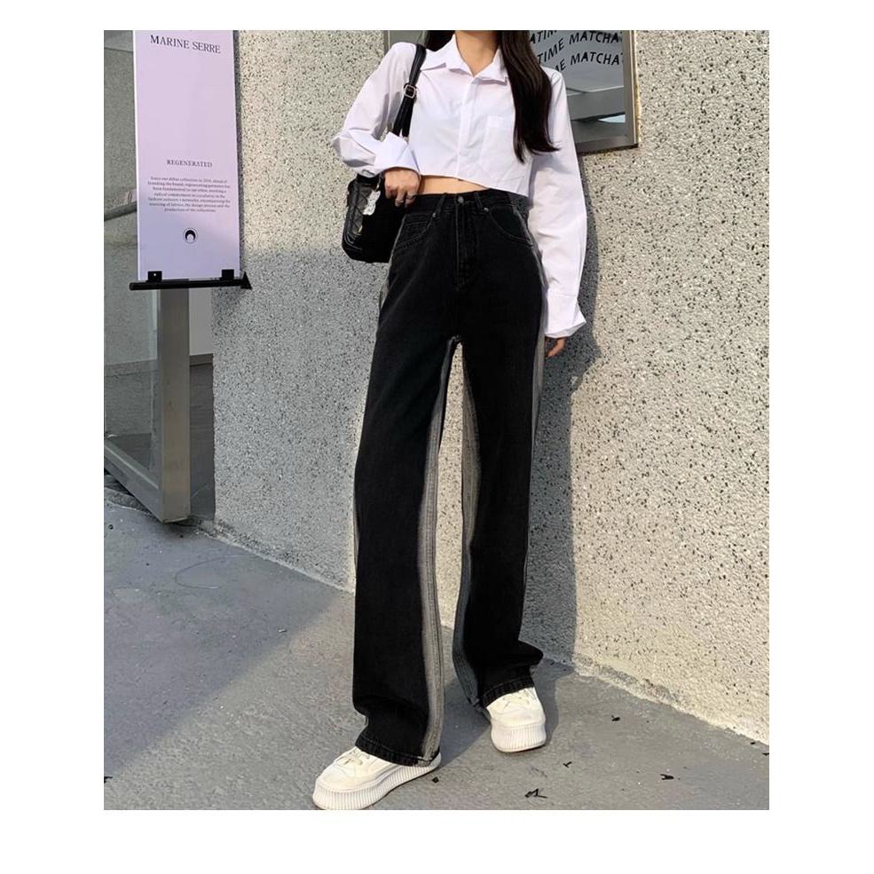 Gradient Straight Leg Loose Fit High-Waisted Niche Jeans
