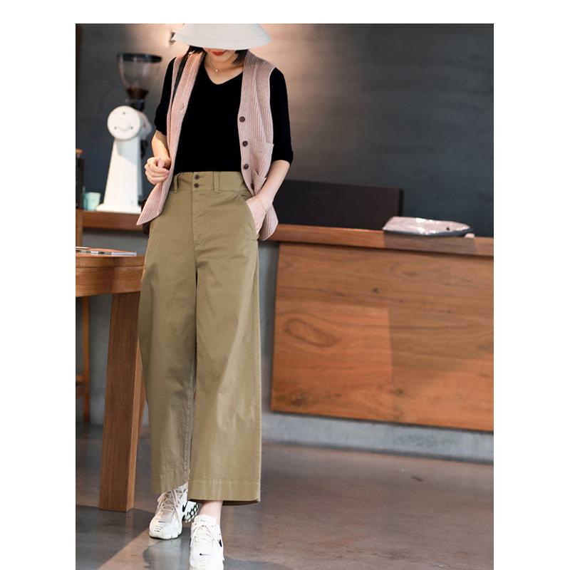 Slimming Thin Pure Cotton Breathable Loose Fit High-Waisted Puffy Pants