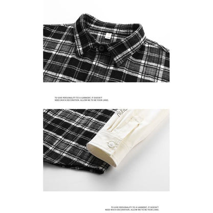 Camisa de manga larga de moda con parches de imitación de dos piezas