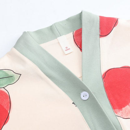 Appleのボタンフロントの緻密に織られた純綿のパジャマセット