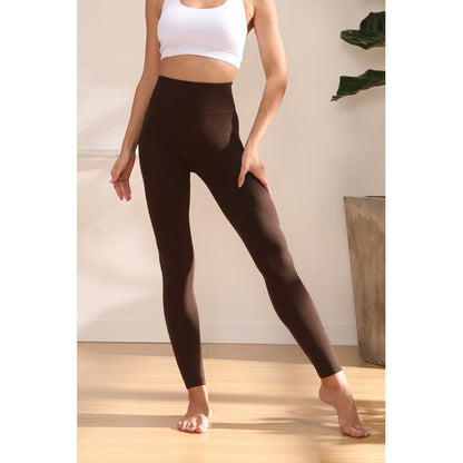 Leggings deportivos de yoga sólidos, elásticos y sencillos para fitness