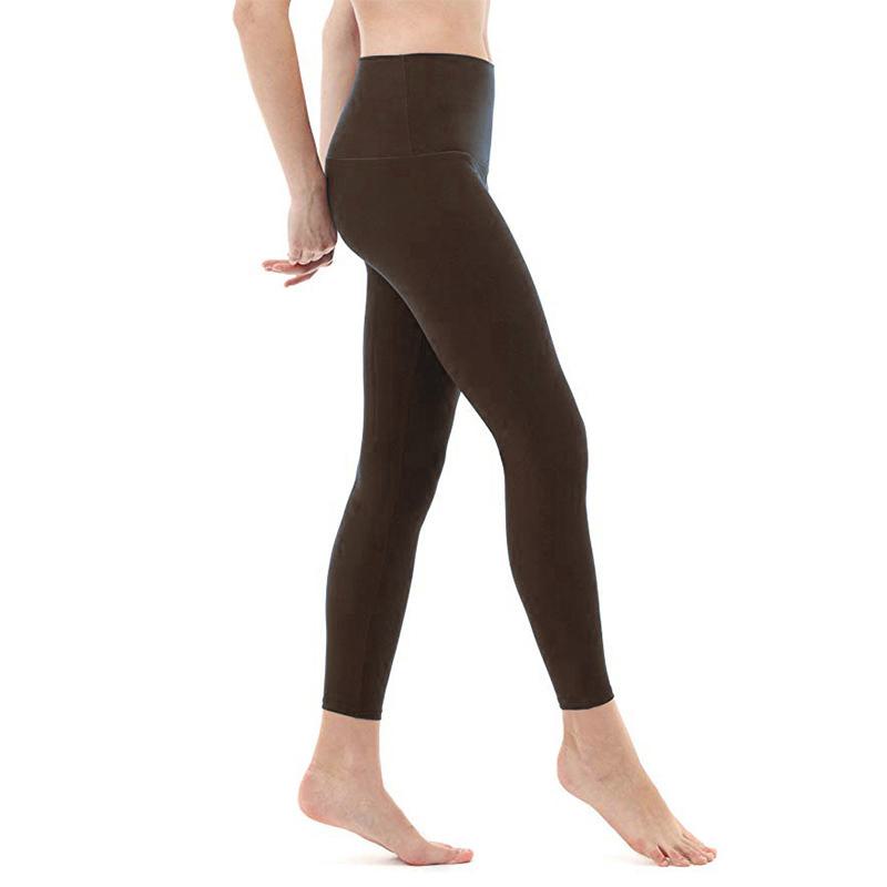 Leggings deportivos multicolores de alta cintura, elásticos y de color sólido para yoga y fitness