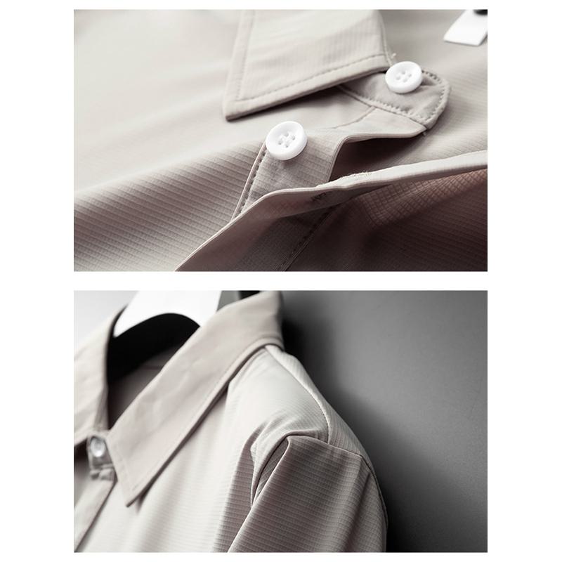 ハウンドスツースライトラグジュアリーラペルシルキープレミアムノーアイロンアイシーコールドテンセル半袖ポロシャツ