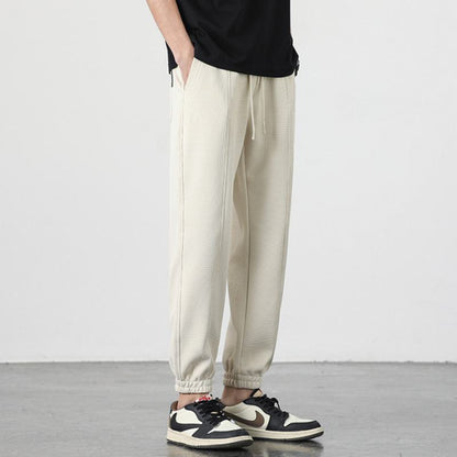 Trendy Houndstooth Casual Tapered Elasticity Sports Loose Fit Sweatpant