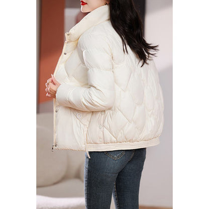 Quilted Diamond Cropped Puffer Jacket